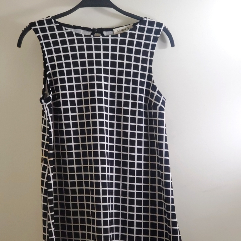 Mini black checkered dress